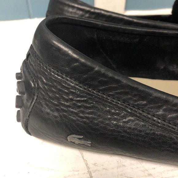 Lacoste PARIS Concours Men\'s Driving Loafers Black Fine Leather 9 Wide -‎ 9.5 main image 7